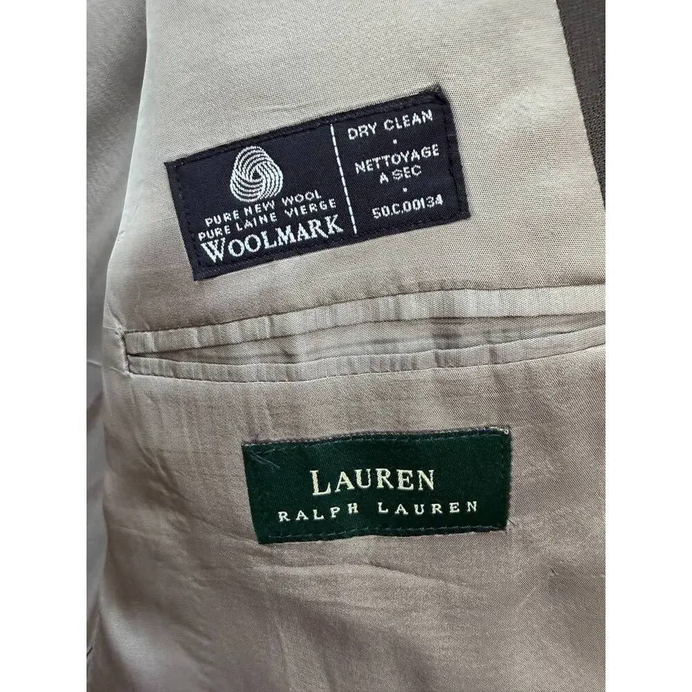 Lauren Ralph Lauren Men's Wool 2 Piece Suit 44L Pants 36x34 Made Canada
